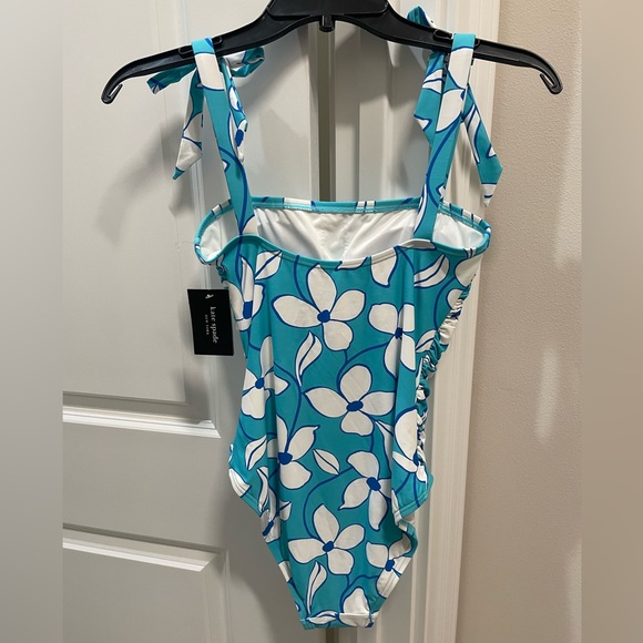 Kate Spade Floral Vines Bow Shoulder Tie One-Piece Swimsuit - Picture 3 of 4